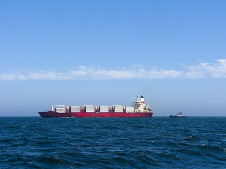 Oceanic Container Ship and Tug Boat, Oxnard, CA