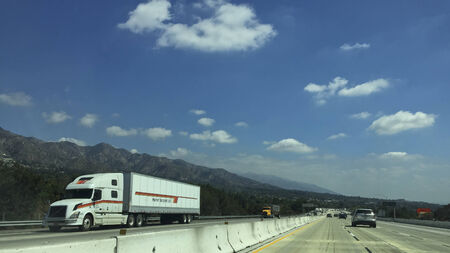 Los Angeles, CA â€“ September 19, 2014: Highway traffic in Sunland-Tujunga near San Gabriel...
