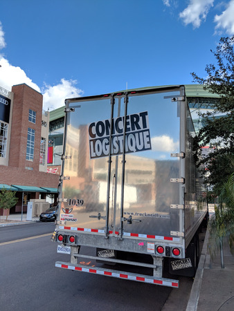 Phoenix, AZ, USA - FEBRUARY 28, 2018: ''Concert Logistique'' truck trailer from Canadian city of...