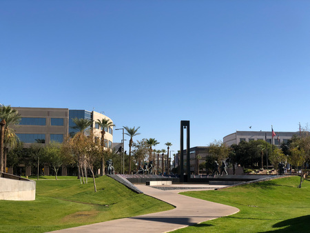 PHOENIX, AZ, USA - DECEMBER 15, 2017: Tribute to Arizona Fallen Firefighters in Wesley Bolin Memorial Park, Phoenix downtown, Arizonaのeditorial素材