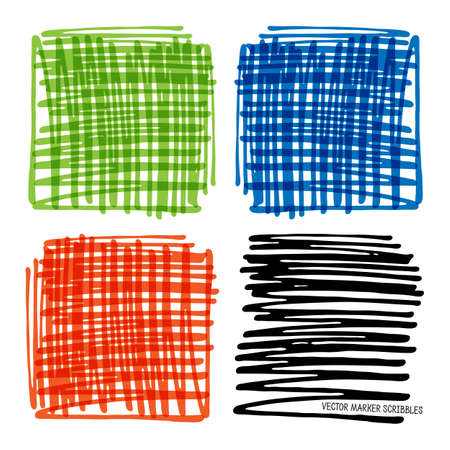 Set of vector marker scribblesのイラスト素材