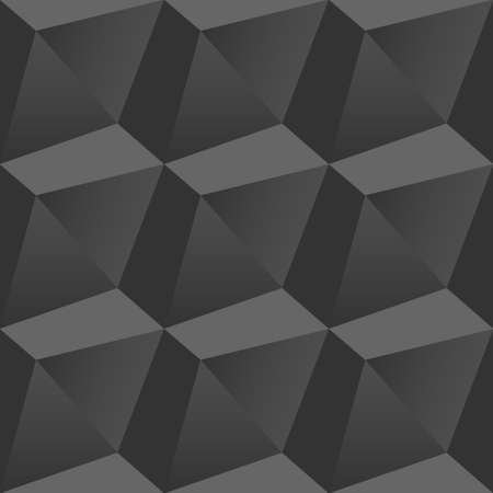 Seamless 3d illusion monochrome vector patternのイラスト素材