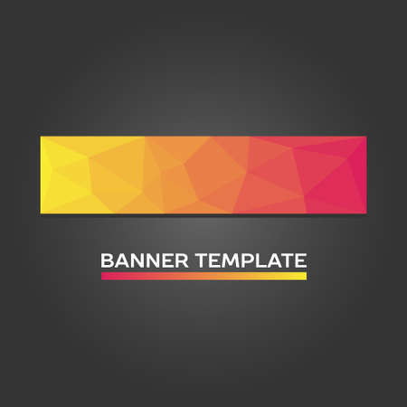 Polygonal banner templates. From red to yellow gradientのイラスト素材