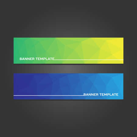 Polygonal banner templates. Green and Blueのイラスト素材