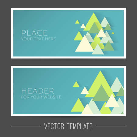 Vector banner template with abstract triangles compositionの写真素材