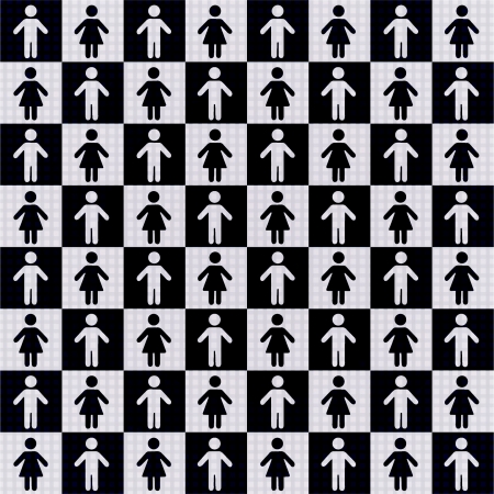 Vector seamless woman and man silhouettesのイラスト素材