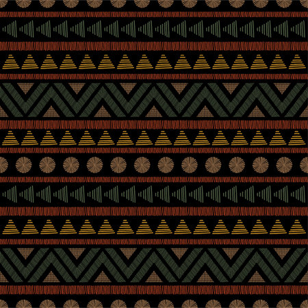 Embroidered ethnic seamless pattern.