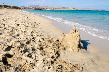 Sandcastle on the beach in Costa Calma Fuerteventura, Canary Islands
