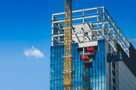 Katowice, Silesia, Poland; May 26th, 2021: Second part of KTW business park building under constructionのeditorial素材