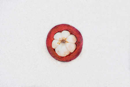 Mangosteen on whiteの写真素材