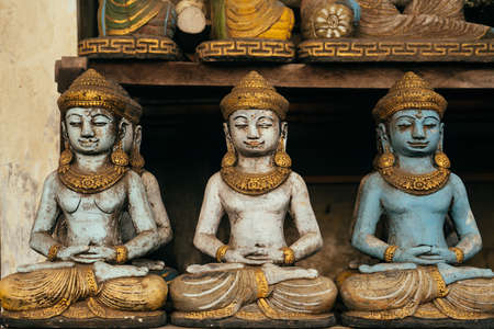 Balinese souvenir shop selling selling Buddha statues and handicrafts of Bali and Ubud, Indonesiaの写真素材