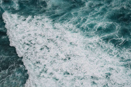 Sea waves, splashes and sea foamの写真素材