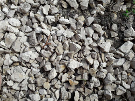 Wall texture small gray stones backgroundの写真素材