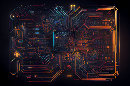 AI GENERATIVE, Circuit Board Background. high quality illustration