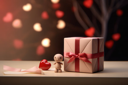 gift and red roses for valentine's day. High quality photoの素材