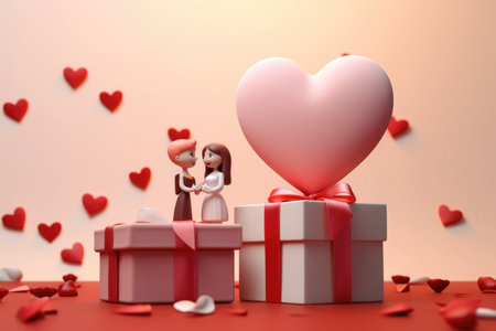 gift and red roses for valentine's day. High quality photoの素材