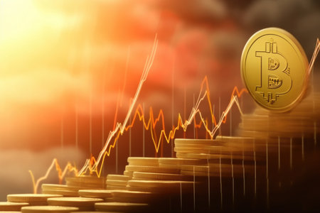 Bitcoin Cryptocurrency Digital Bit Coin BTC Currency Technology Business Internet Concept. High quality photoの素材