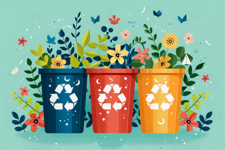 Reduce Reuse Recycle Illustrationの素材