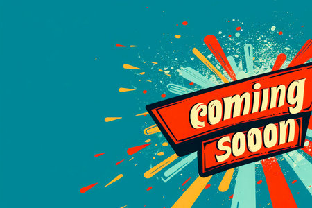 A sign that says "coming soon" is in front of a snowy forest. The image has a peaceful and serene mood, with the snow-covered trees and the sign creating a sense of anticipation for what is to comeの素材