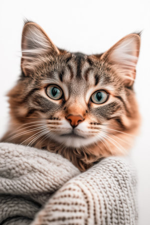 An adorable English Gray British Shorthair, looks at the camera with an innocent cute expression,. High quality photoの素材