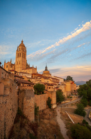View of the historic center of Segovia, Spain. High quality photoの写真素材