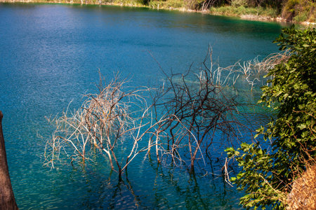 Lagoons of Ruidera between the provinces of Albacete and Ciudad Real in Spain. High quality photoの写真素材