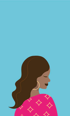 Vector portrait of a beautiful afroamerican girlのイラスト素材