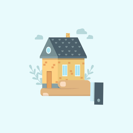 Vector illustration of sale rent a house in a flat styleのイラスト素材