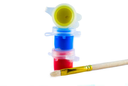 Brush and red Blue Yellow の写真素材