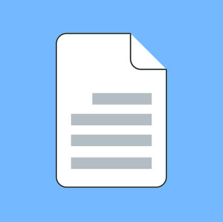 Isolated Text Document Icon on Blue Background.のイラスト素材