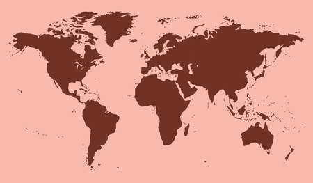 Map of the World on a red background. Vector Illustration.のイラスト素材