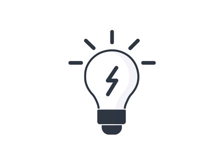 Monochromatic light bulb icon. Concept of electricity and energy crisis.のイラスト素材