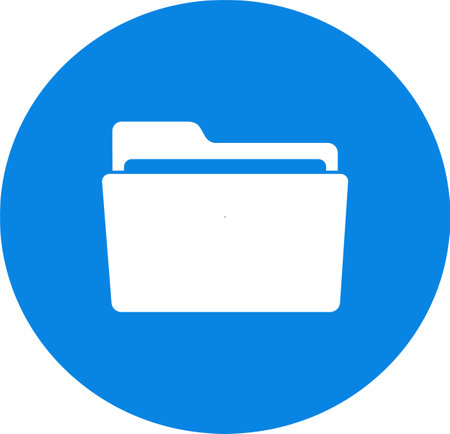 Isolated white folder icon on blue background.のイラスト素材