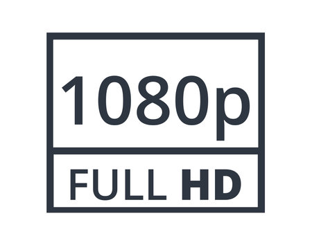Monochromatic 1080p full HD resolution symbol. Concept of resolutions and media.のイラスト素材
