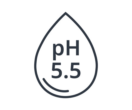 Monochromatic ph 5.5 with drop. Concept of neutral balanced skin.のイラスト素材