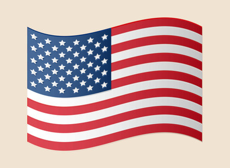 Wavy flag of United States of America.のイラスト素材