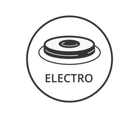 Electric stove burner icon in a circle. Vector illustration.のイラスト素材