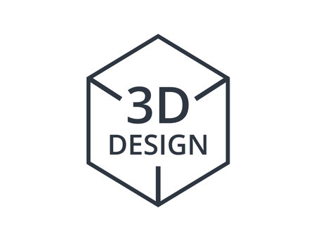 Monochromatic 3D Design Packaging Icon. Vector Illustration.のイラスト素材