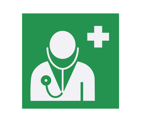 Isolated Doctor Symbol on Green Background. Vector Illustration.のイラスト素材