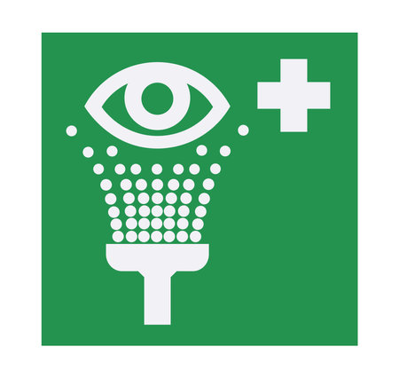 Isolated Eyewash Station Symbol on Green Background. Vector Illustration.のイラスト素材