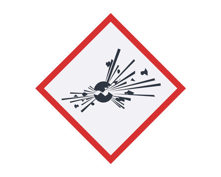 Isolated Exploding Bomb Hazard Symbol. Concept of Labelling of Chemicals.のイラスト素材
