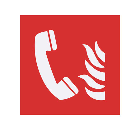Isolated Fire Emergency Telephone Symbol. Concept of safety signs.のイラスト素材