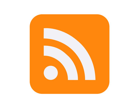 White and Orange RSS Symbol. Vector Illustration.のイラスト素材