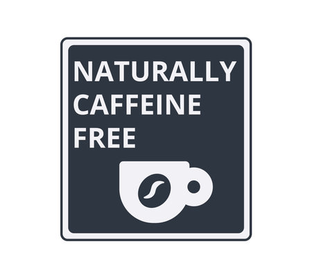 Monochromatic Naturally Caffeine Free Symbol. Vector Illustration.のイラスト素材