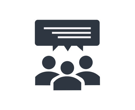 Group Debate Symbol. Concept of teamwork and community. Vector illustrationのイラスト素材