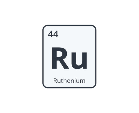 Ruthenium Chemical Symbol. Graphic for Science Designs. Vector illustrationのイラスト素材