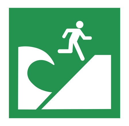 Tsunami Evacuation Area Symbolのイラスト素材