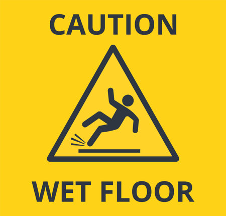 Caution Wet Floor Symbolのイラスト素材