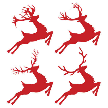 Christmas red deerのイラスト素材