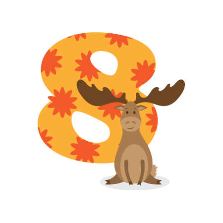 Figures for birthday isolated on white background, elk, eight. Vector.のイラスト素材